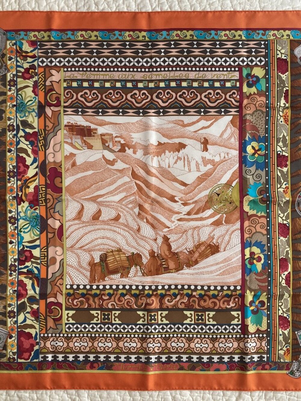 Hermes La Femme aux Semelles de Vent Silk Scarf